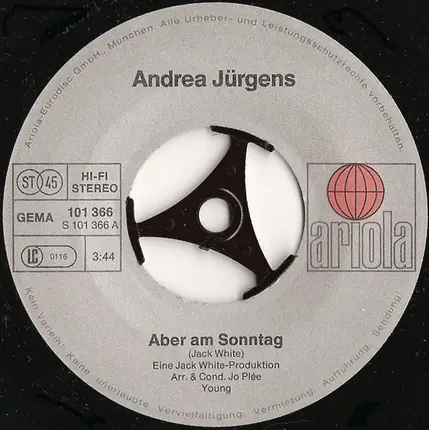 Andrea Jürgens - Aber Am Sonntag