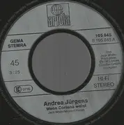 7inch Vinyl Single - Andrea Jürgens - Wenn Corinna Weint