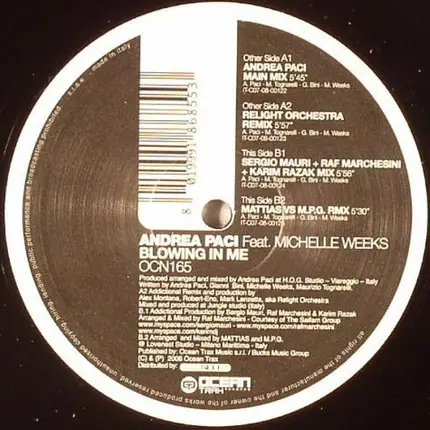Andrea Paci Feat. Michelle Weeks - Blowing in Me