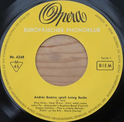 Andrés Ramiro - Andrés Ramiro Spielt Irving Berlin (2. Teil)
