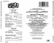 Double CD - Andrew Lloyd Webber , 'The Phantom Of The Opera' Original London Cast - The Phantom Of The Opera