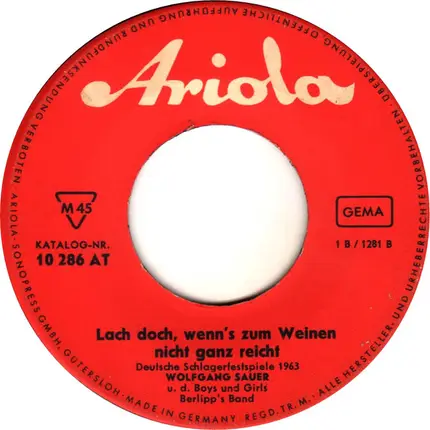 Anita Traversi / Wolfgang Sauer - Da Kam Jonny / Lach Doch, Wenn's Zum Weinen Nicht Ganz Reicht