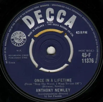 Anthony Newley - What Kind Of Fool Am I / Once In A Lifetime