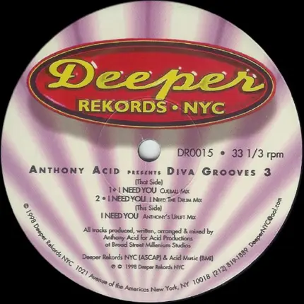 Anthony Acid - Presents Diva Grooves 3 - I Need You