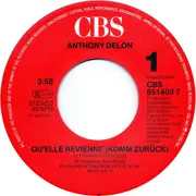 7inch Vinyl Single - Anthony Delon - Qu'elle Revienne (Komm Zurück)