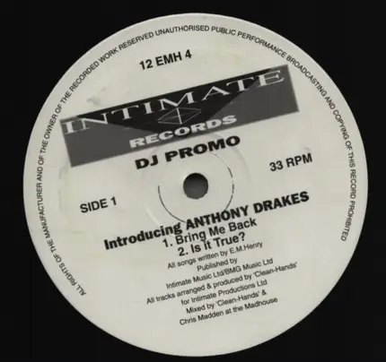Anthony Drakes - Bring Me Back EP