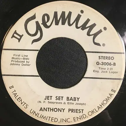 Anthony Priest - Heartstrings / Jet Set Baby
