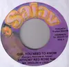 7inch Vinyl Single - Anthony Red Rose feat. Mr. Dingles & Lexxus - Girl You Need To Know