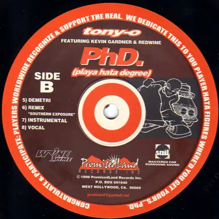 Anthony "Tonyo" Summers Featuring Kevin Gardner & Redwine - PhD. (Playa Hata Degree)