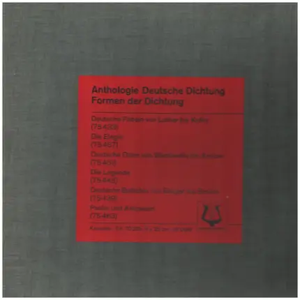 Anthologie Deutsche Dichtung - Formen der Dichtung