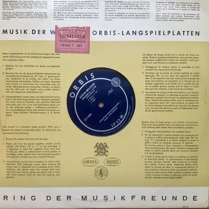 Anton Bruckner , Südwestfunkorchester Baden-Baden , Hans Rosbaud - Sinfonie Nr. 7 E-Dur (Originalfassung)
