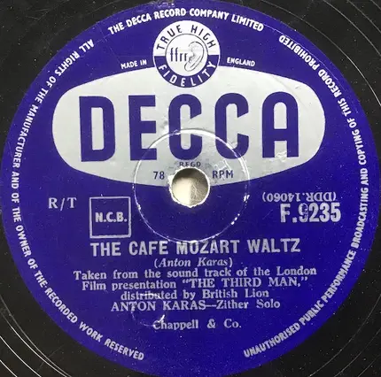 Anton Karas - The "Harry Lime" Theme / The Cafe Mozart Waltz