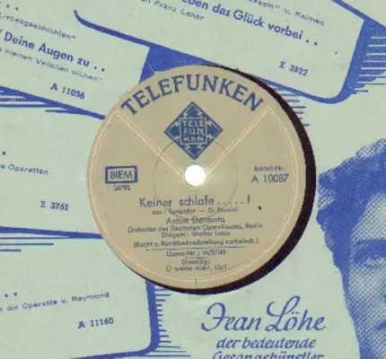 Anton Dermota - Keiner schlafe.....!/ O weine nicht, Lui!
