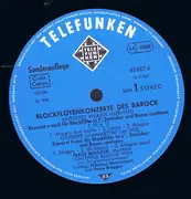 LP - Vivaldi / Sammartini / Telemann / Naudot - Blockflötenkonzerte Des Barock