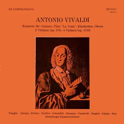 Vivaldi - Konzerte für Guitarre, Flöte "La Notte", Klarinetten, Oboen, 2 Violinen (op. 3/8) - 4 Violinen (op.