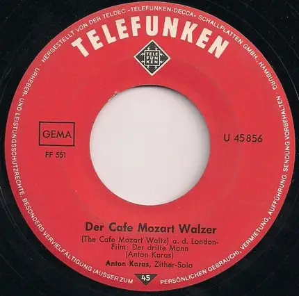 Anton Karas - Das Harry Lime Thema / Der Café-Mozart-Walzer