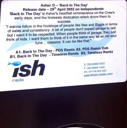 Asher D - Back In The Day