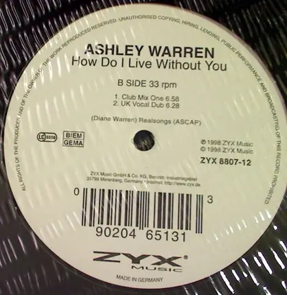 Ashley Warren - How Do I Live Without You