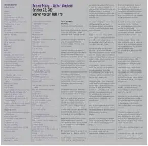 Robert Ashley & Walter Marchetti - Merkin Concert Hall NYC, October 25,2001