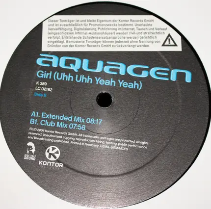 Aquagen - Girl (Uhh Uhh Yeah Yeah)
