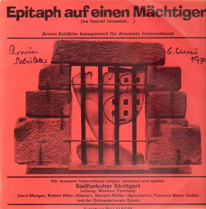 Armin Schibler - Epitaph auf einen Mächtigen