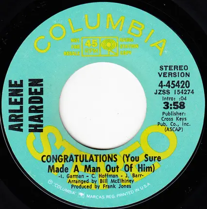 Arlene Harden - Congratulations (You Sure Made A Man Out Of Him)