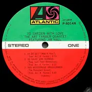LP - Art Farmer Quartet Featuring Jim Hall - To Sweden With Love - + INSERT
