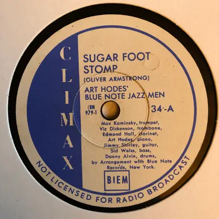 Art Hodes And His Blue Note Jazzmen - Sugar Foot Stomp / Sweet Georgia Brown
