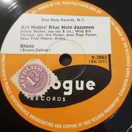 Art Hodes And His Blue Note Jazzmen - Memphis Blues / Shine
