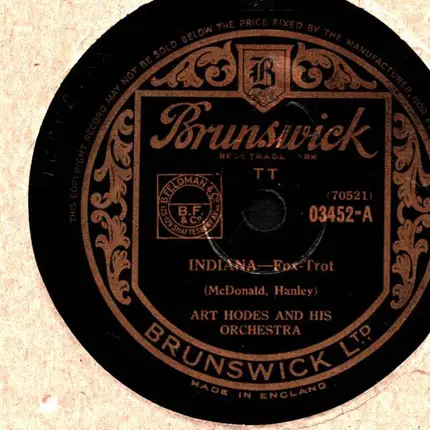 Art Hodes And His Orchestra - Indiana / Get Happy