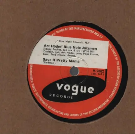 Art Hodes' Hot Five - Darktown Strutter's Ball / Save It Pretty Mama
