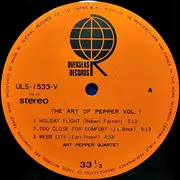 LP - Art Pepper Quartet - The Art Of Pepper Vol. 1