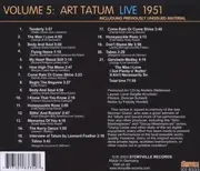 CD - Art Tatum - Art Tatum Live 1951 - Volume 5