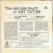 7inch Vinyl Single - Art Tatum - The Delicate Touch Of Art Tatum - EP