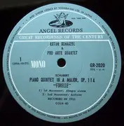 LP - Franz Schubert, Artur Schnabel - Piano Quintet In A Major, Op. 114 'Forelle' - Mono / Insert