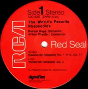 LP - Arthur Fiedler ,and The Boston Pops Orchestra - The Worlds Favorite Rhapsodies