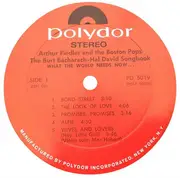 LP - Arthur Fiedler And The Boston Pops Orchestra - What The World Needs Now (The Burt Bacharach-Hal David Songbook)