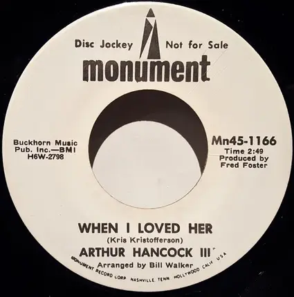 Arthur Hancock - Karen / When I Loved Her