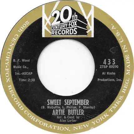 Artie Butler - Sweet September / Freedom