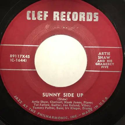 Artie Shaw And His Gramercy Five - Sunny Side Up / Imagination