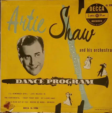 Artie Shaw And His Orchestra - Dance Program