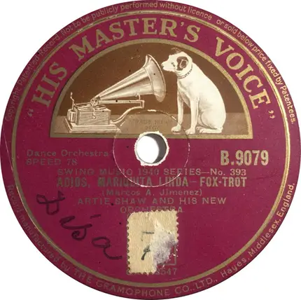 Artie Shaw And His Orchestra - Adios, Mariquita Linda / Frenesi