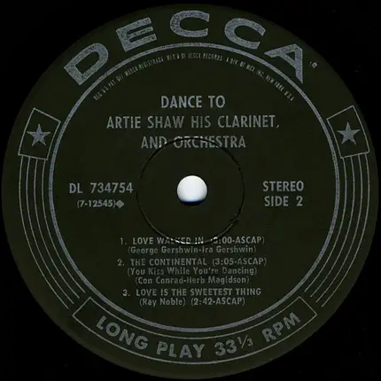 Artie Shaw And His Orchestra - Dance To Artie Shaw His Clarinet And His Orchestra