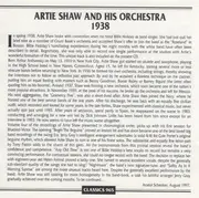 CD - Artie Shaw And His Orchestra - 1938