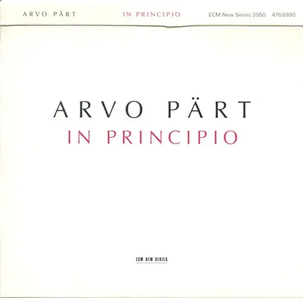 Arvo Pärt - In Principio