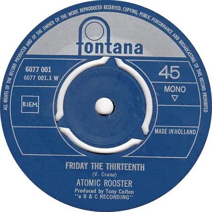 Atomic Rooster - Friday The 13th / Banstead
