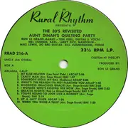 LP - Aunt Dinah's Quilting Party - Replays The 1930's