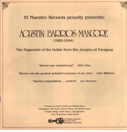 Augustin barrios Mangore - El Maestro Records prodly presents: Augustin barrios Mangore
