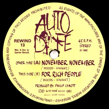 Auto Da Fé - November November