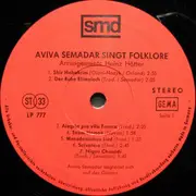LP - Aviva Semadar - Singt Folklore